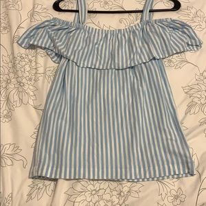 Jcrew blue and white stripe top
